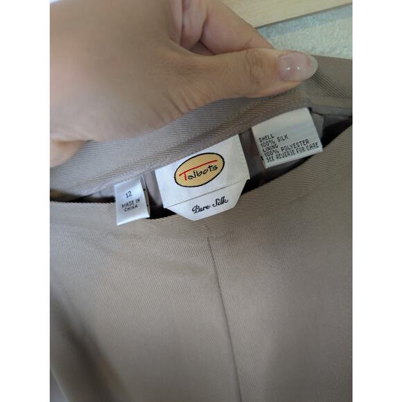 NWT VTG Talbots Women Silk Twill Brown High Waist Trouser Pant Size 12 Old Money - Picture 9 of 11